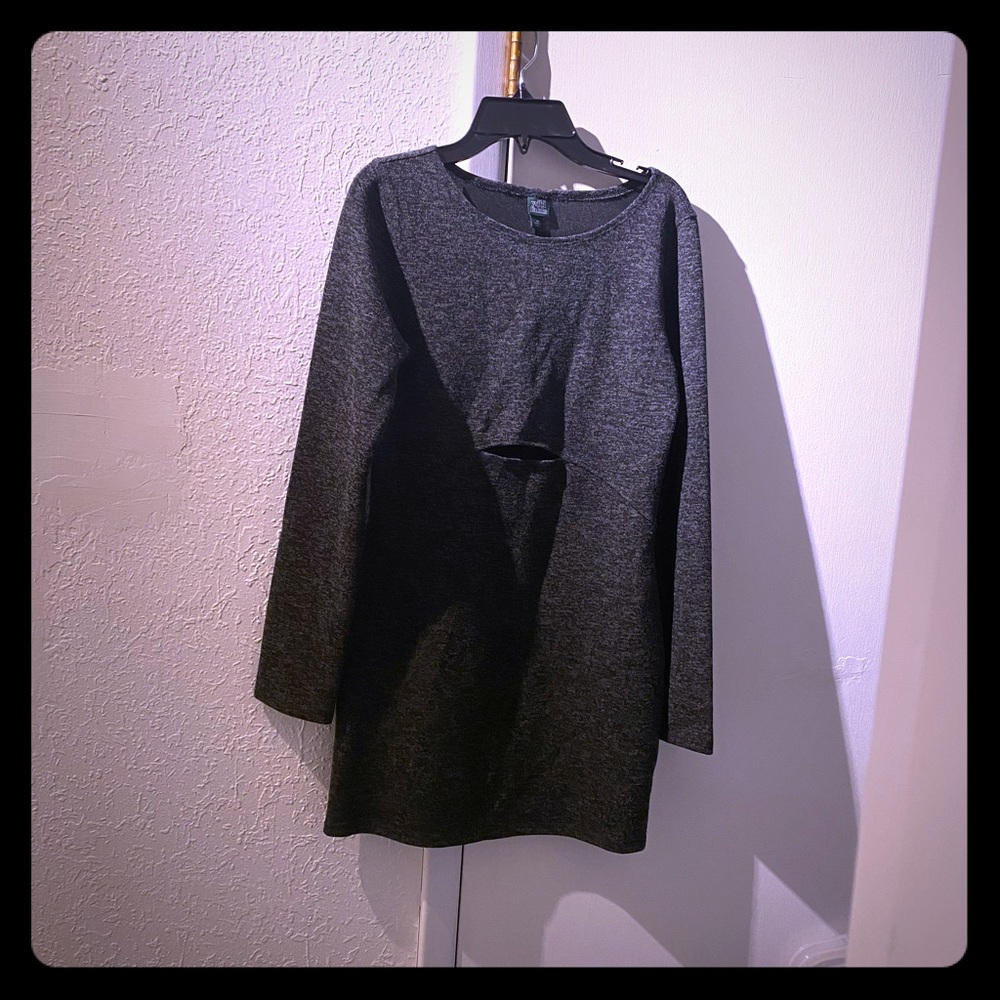 Wild Fable gray waist cutout sweater dress XS NWT